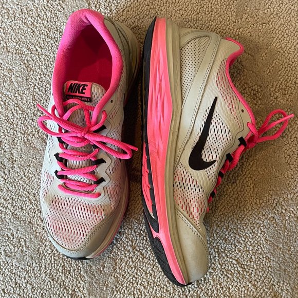 Nike Dual Fusion Run 3 women's gray pink & black lace-up sneakers size 10 US - Picture 3 of 5